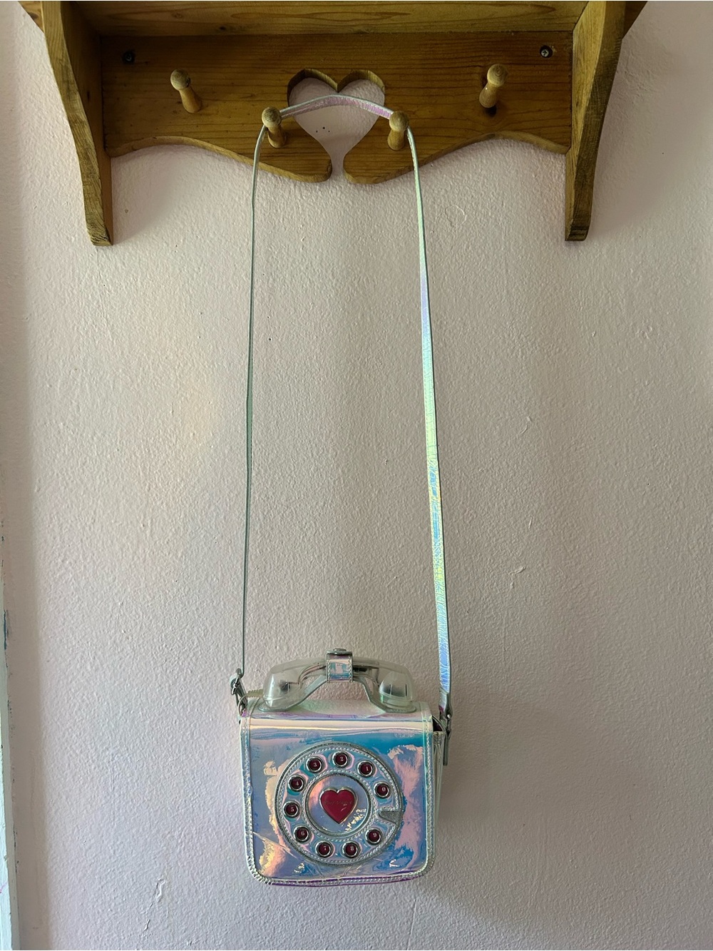 Betsey Johnson Iridescent Rainbow Phone Crossbody - Picture 3 of 8